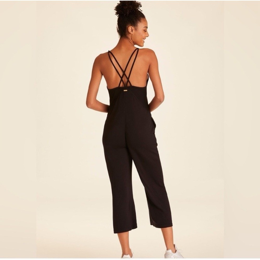 Alala Black V-Neck Spaghetti-Strap Jumpsuit - L - Picture 2 of 9